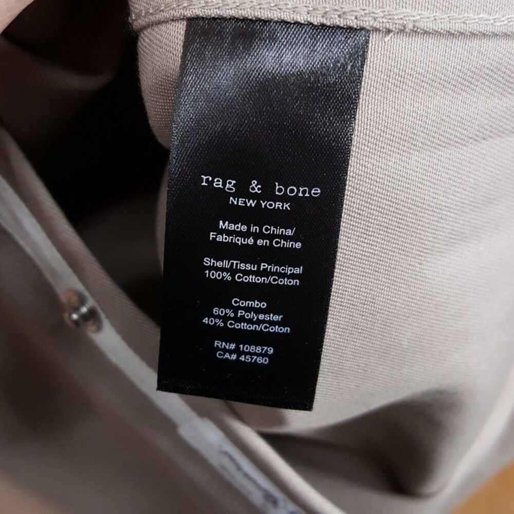 RAG & BONE Shirt Mens Small Tan Canvas Snap Button Up Overshirt CPO $298 - Picture 5 of 6